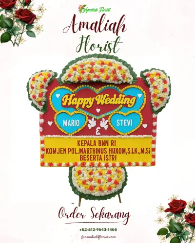 Karangan Papan Bunga Pernikahan di Mukiran